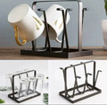 Stylish Metal Mug & Glass Holder Black