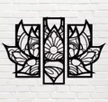 Laser Cut Lotus Wall Art Set for Home Decor