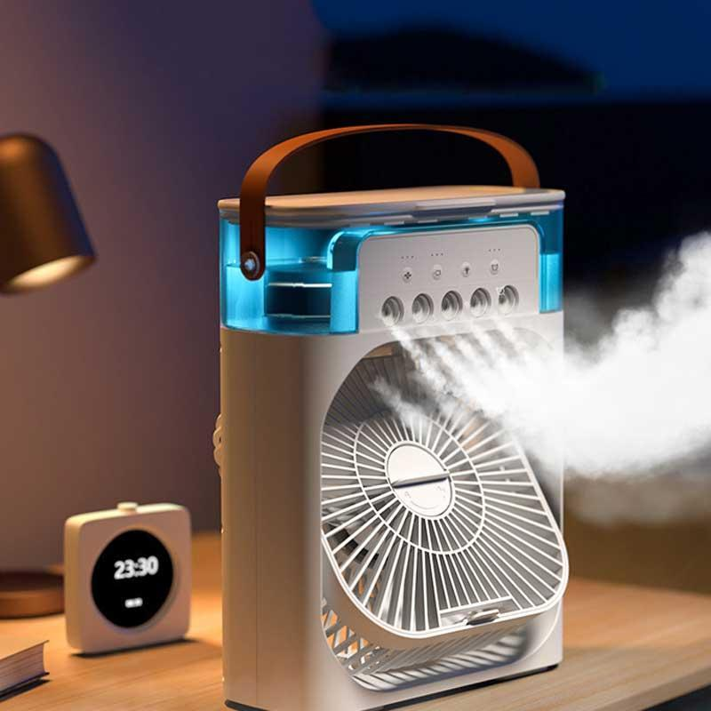 Portable Mini Air Cooler White ABS with Water Tank also known as mist fan