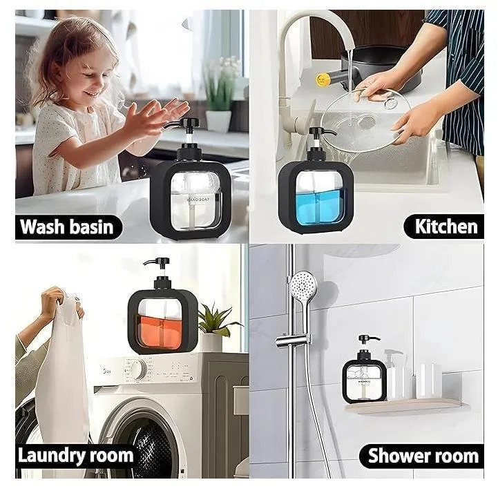 Liquid Soap Dispenser 500ml Black Transparent
