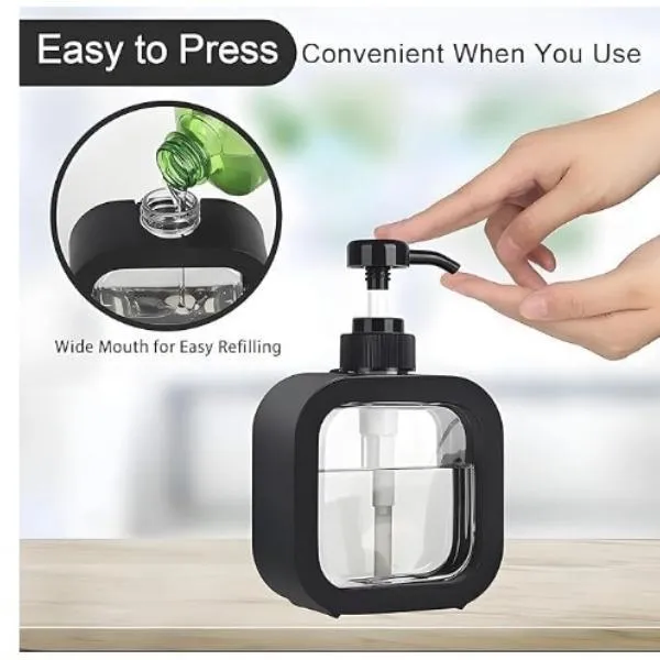 Liquid Soap Dispenser 500ml Black Transparent
