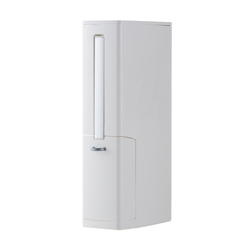 Modern Toilet Brush & Trash Can Set White Plastic